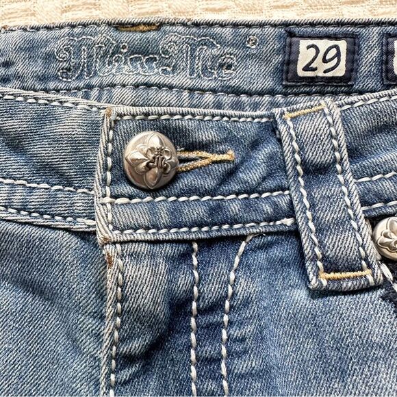 Miss Me Womens Size 29 Signature Rise Boot Cut Jeans Embellished Back Pockets - Picture 7 of 14
